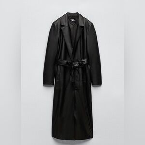 Zara leather belted coat
